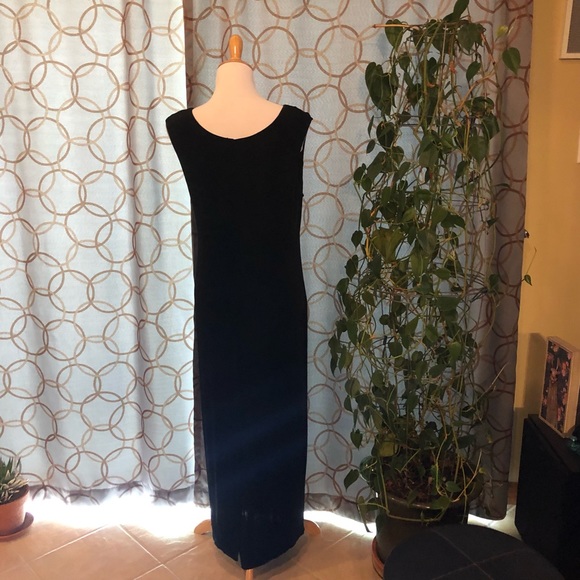 R&M Richards Black Slinky Sleeveless Maxi Dress Size 8 - Picture 3 of 3